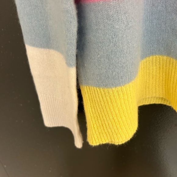 360 Cashmere S bright, light striped purse cashmere sweater in excellent condit - Picture 6 of 10